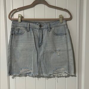 Mudd Light Blue Distressed Mini Skirt